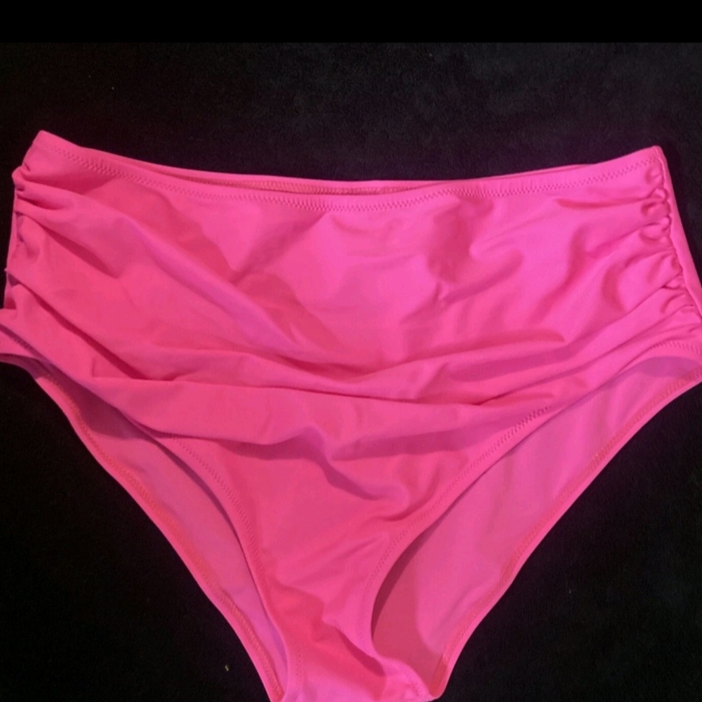 Pink High-Waisted Bikini Bottoms